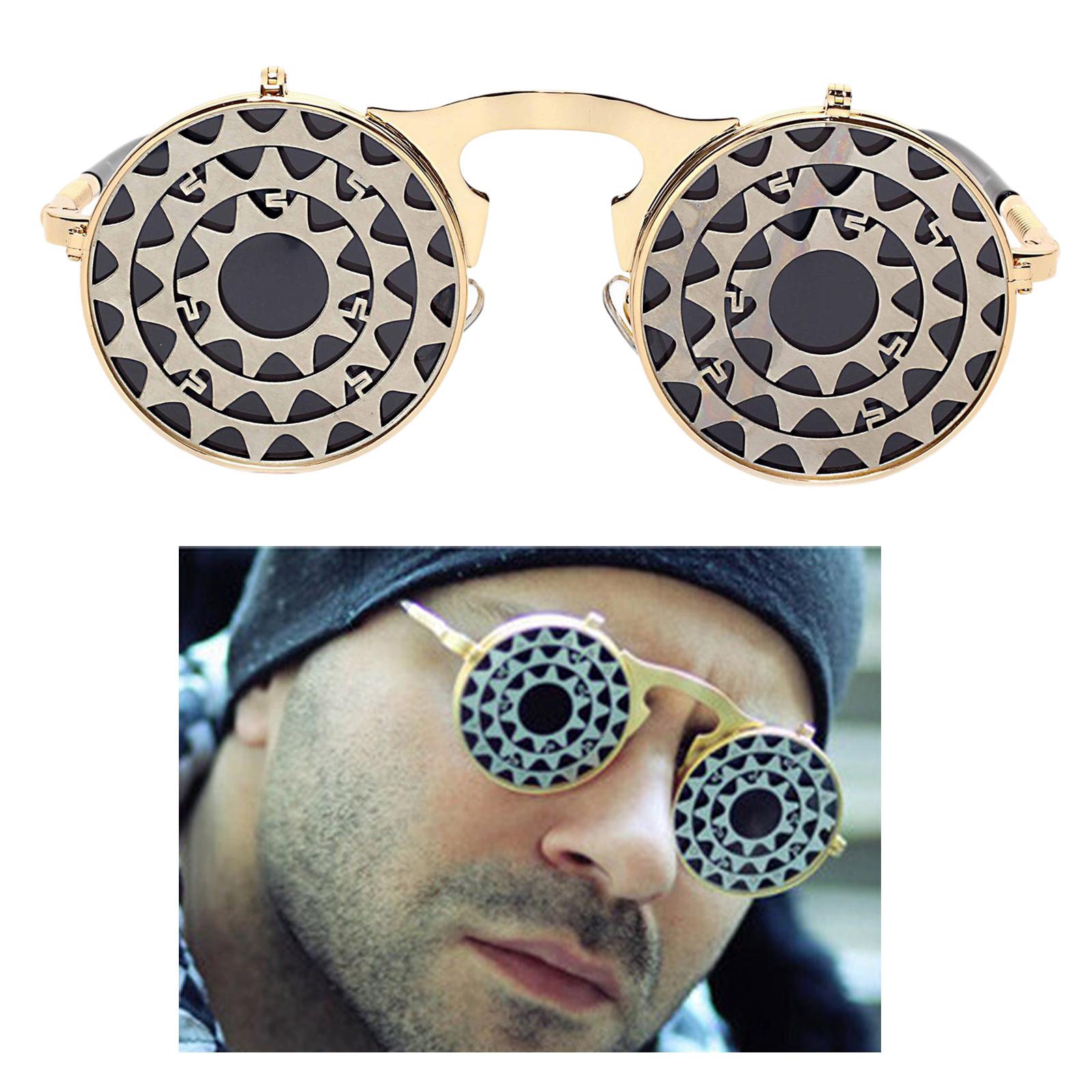 Fashion Steampunk Vintage Style Flip Up Round Sunglasses Vintage Circle Goggles Men Women