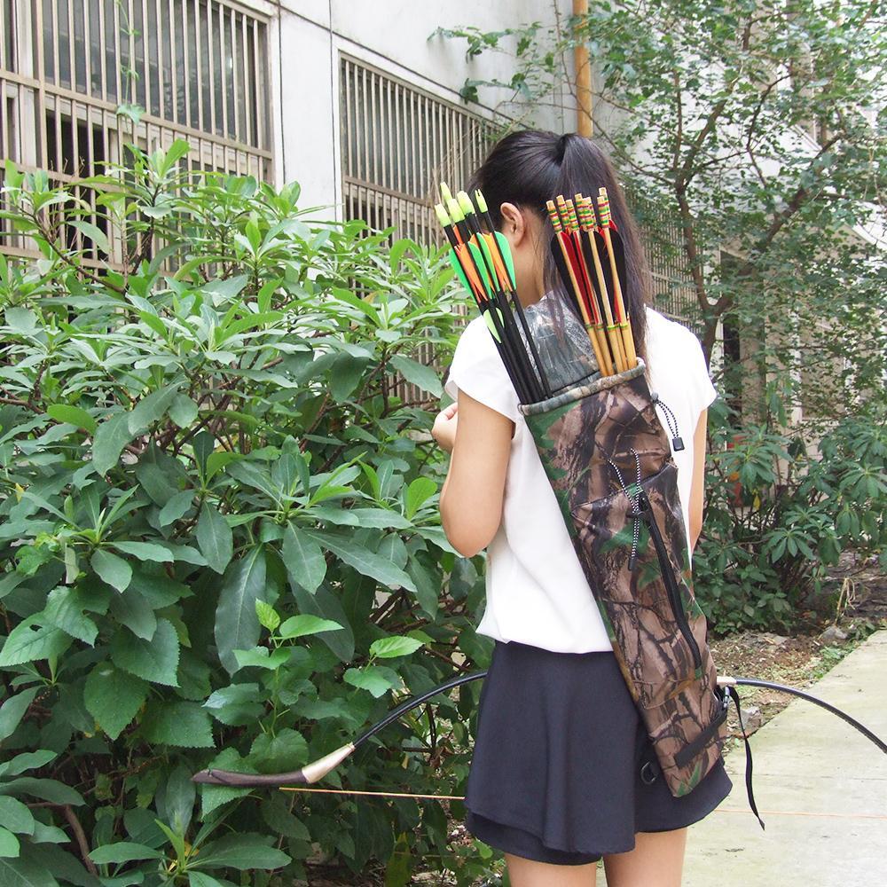 21'' Camo Archery Bow Arrow Belt Quiver Bag Pouch Adjustable Forest Hunting