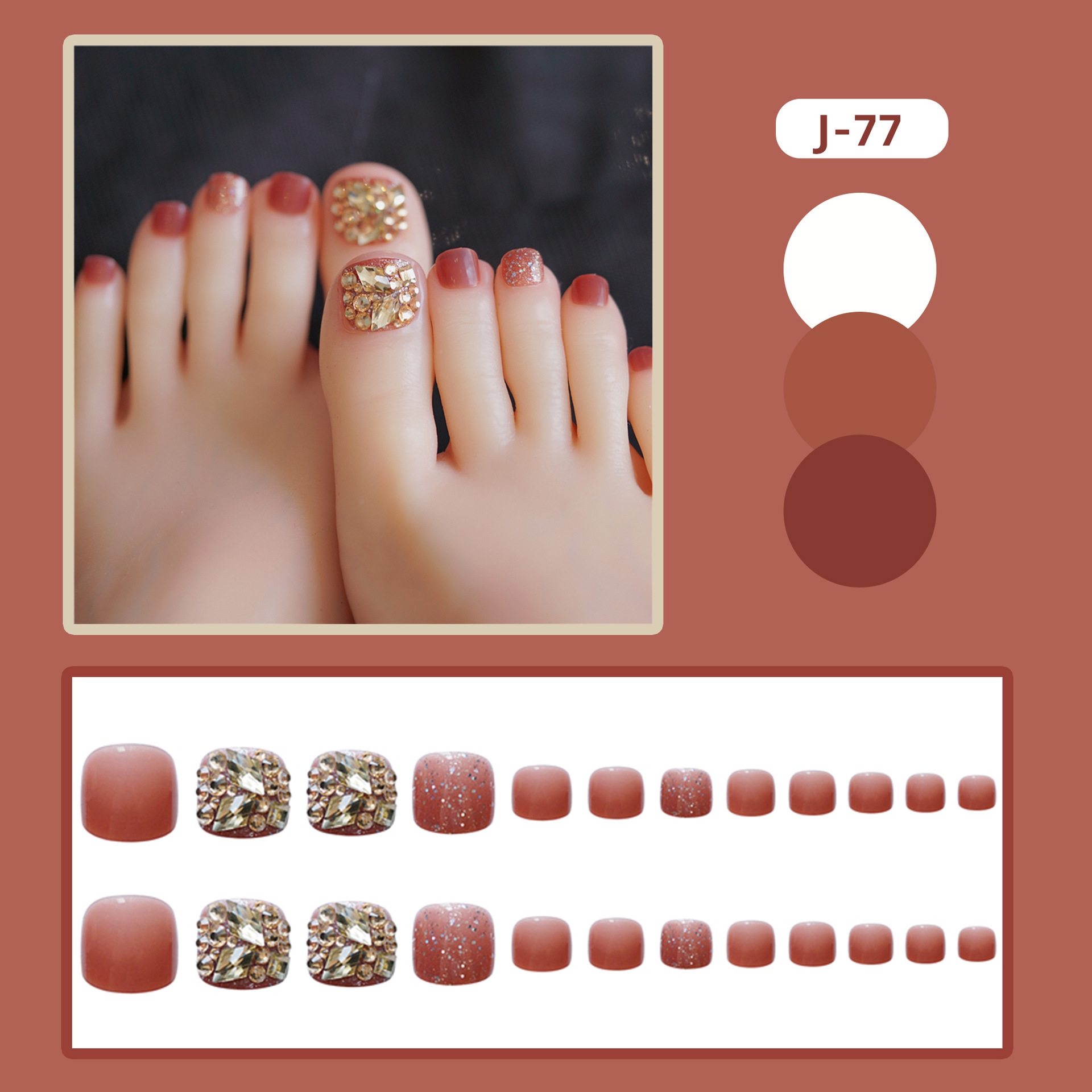 Bộ 24 móng chân giả J77