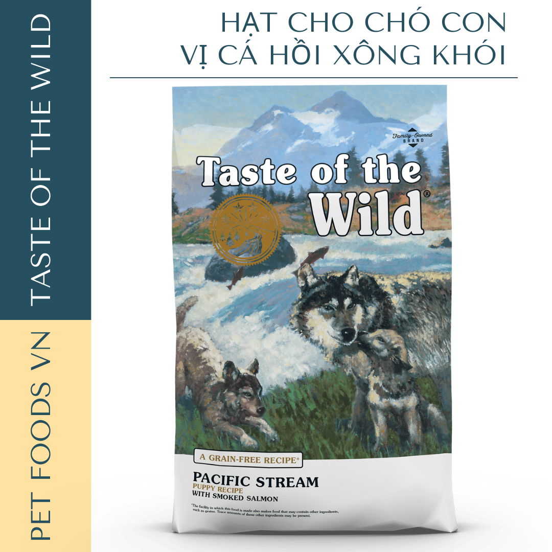 Hạt cho chó con TASTE OF THE WILD Pacific Stream Puppy vị Cá Hồi Xông Khói