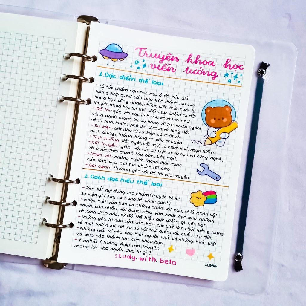 Sổ takenote Văn 7, sổ lò xo ghi chú văn 7, sổ còng đóng Binder làm sổ planner bullet journal - Takenotes Beta