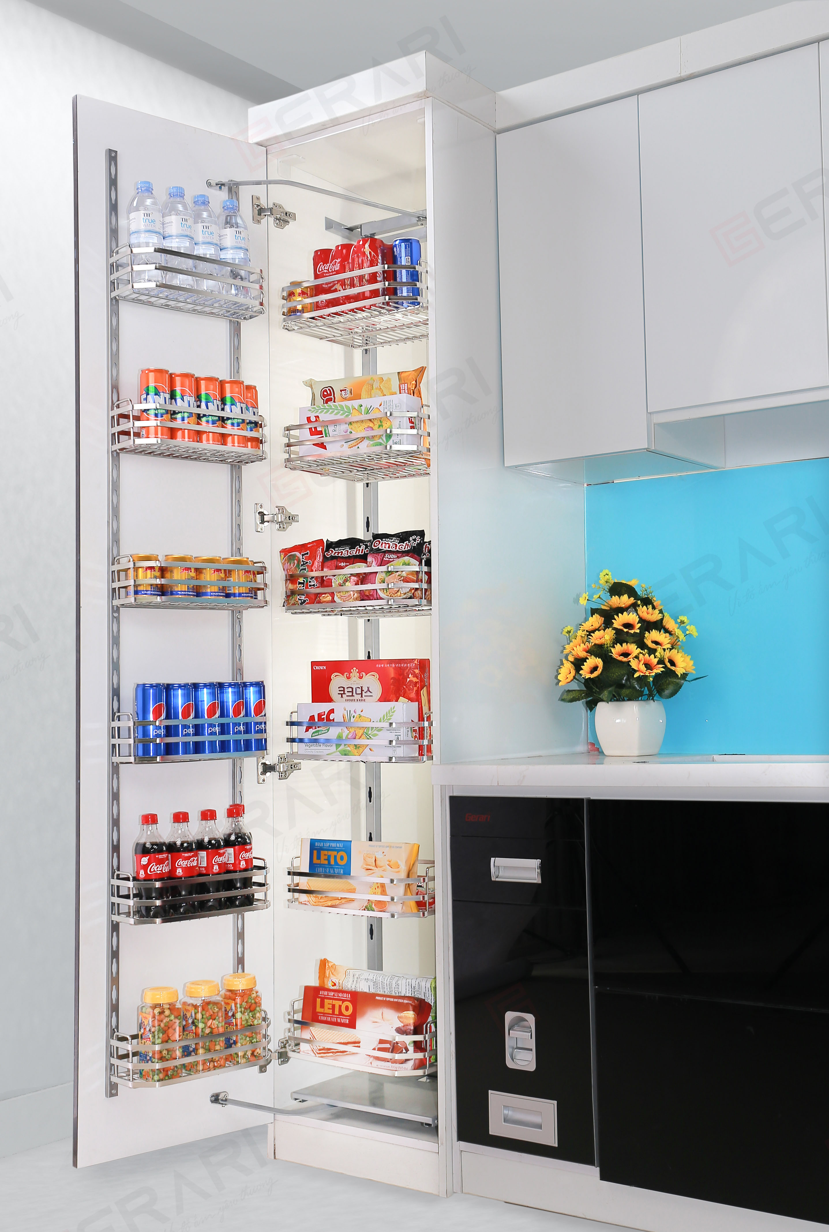 Giá đựng đồ kho bằng inox 6 tầng