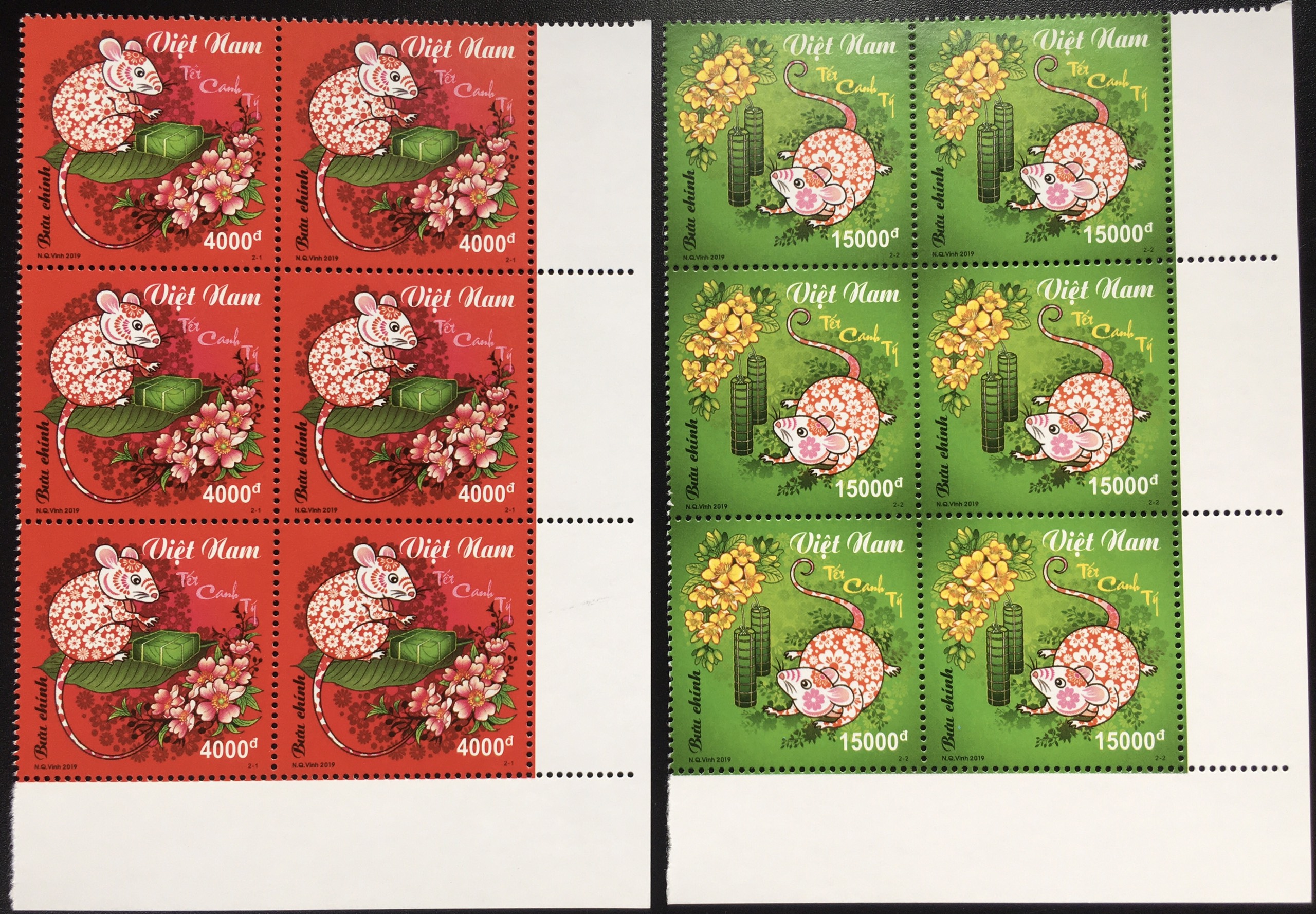 Bộ Tem Sưu Tầm Việt Nam Chủ Đề Tết Canh Tý 2019 - 2 Con Stamp