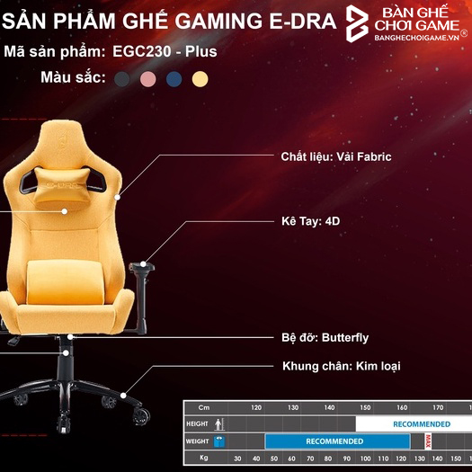 Ghế game E-Dra Fresh EGC230 Plus - Hàng chính hãng