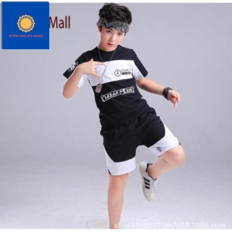 Đồ bộ quần áo thun bé trai, bé gái, phối màu tinh tế, thun coton thoải mái vận động - Xưởng may. Gia Khang