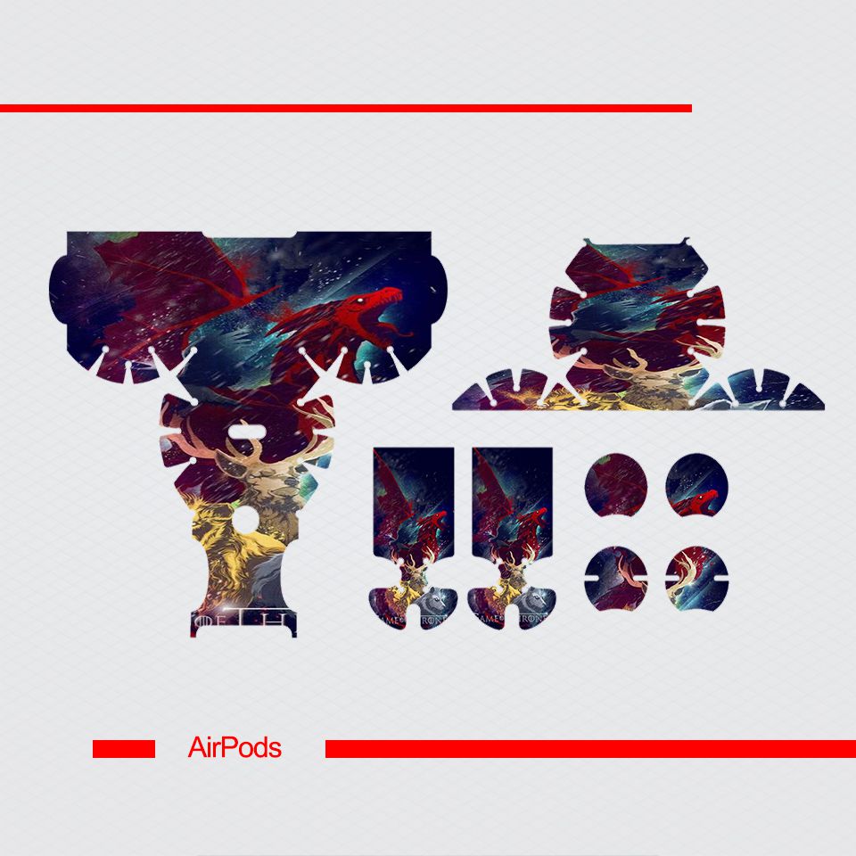 Miếng dán skin chống bẩn cho tai nghe AirPods in hình Game Of Throne - 005 (bản không dây 1 và 2)