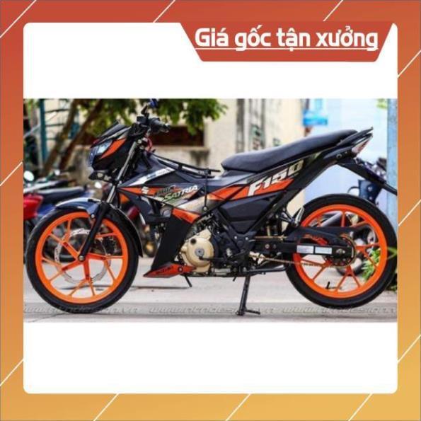 Tem rời Satria đỏ đen chất liệu Crom chính hãng cao cấp