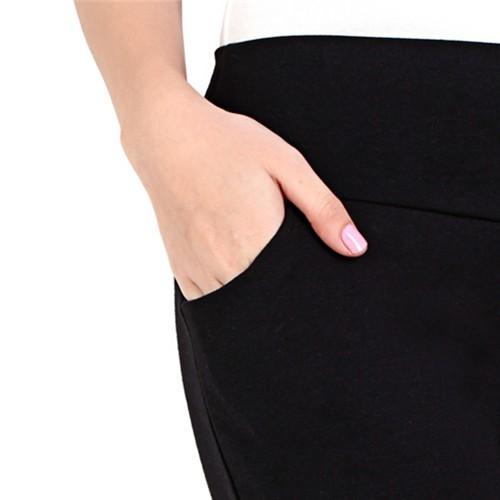 Quần Legging nữ trơn 2 túi xéo (Đen