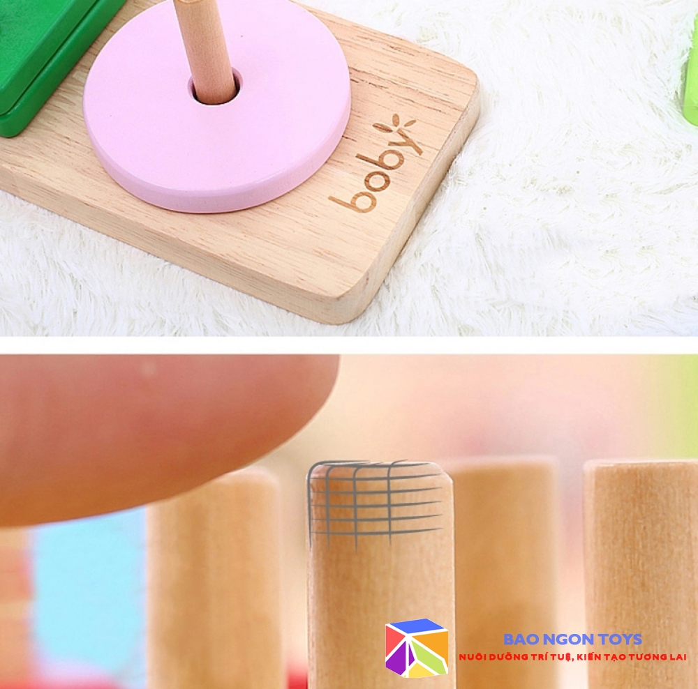 ĐỒ CHƠI GỖ XẾP HÌNH MONTESSORI GIÚP TRẺ HỌC PHÂN LOẠI HÌNH DẠNG VÀ MÀU SẮC, PHÁT TRIỂN VẬN ĐỘNG TINH VÀ NGÔN NGỮ CHO BÉ