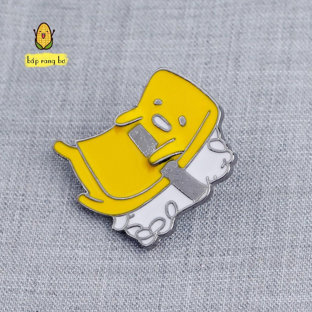 PIN TRANG TRÍ TÚI SUSHI TRỨNG CUTE BẰNG KIM LOẠI