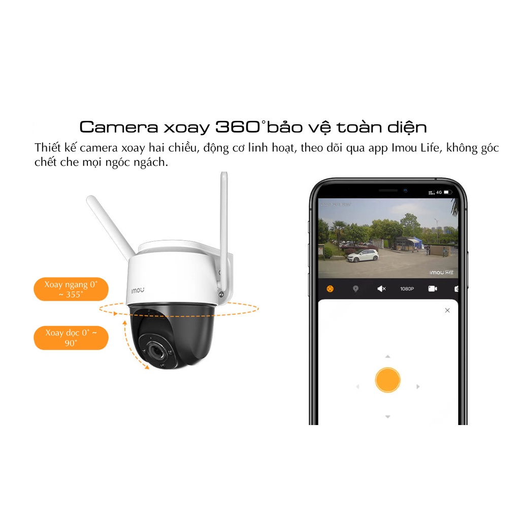 Camera Wifi ngoài trời IMOU CRUISER CRUISER S22FP 2MP/S42FP 4MP cao cấp màu ban đêm, chống nước, đàm thoại hai chiều