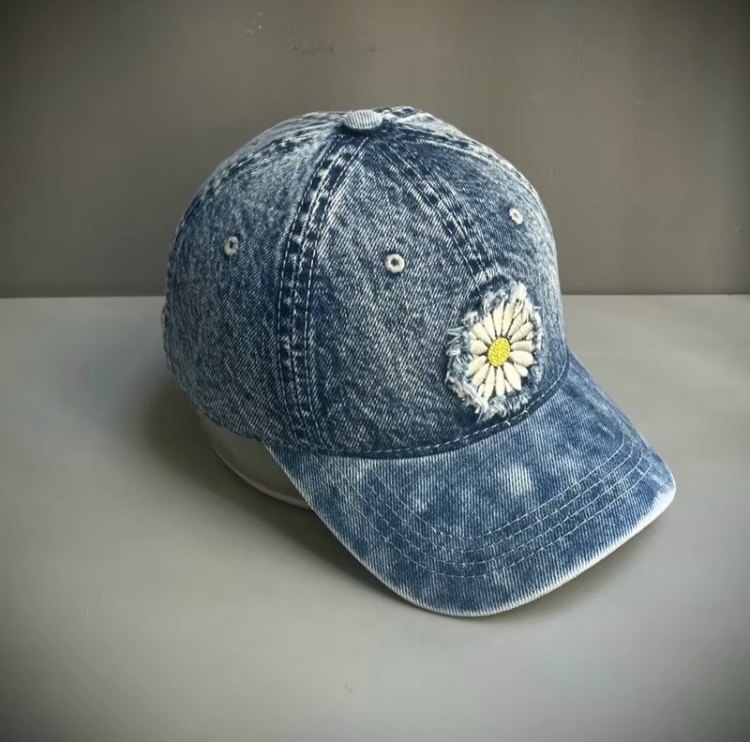 Combo 2 nón kết, mũ lưỡi trai Hoa Cúc vải jeans form chuẩn siêu đẹp (Ảnh thật)