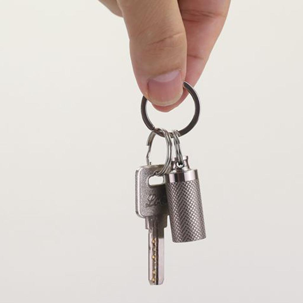 Portable Pill Case, Titanium Waterproof Pill Box Dispenser Keychain for Vitamins Tablets Capsules Storage Organizer Bottle