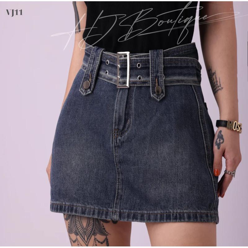 Chân váy Jeans chuẩn Hàn quốc -VJ11 - Trắng