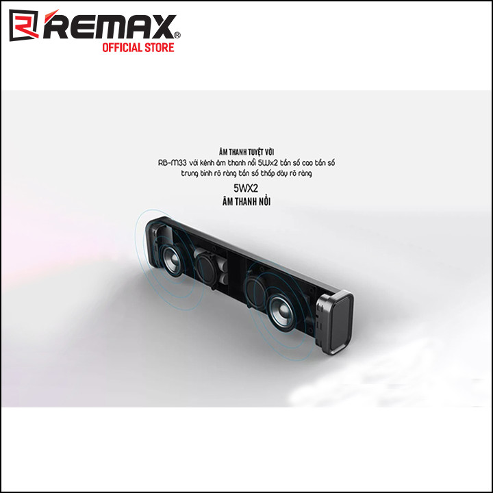 Loa Bluetooth Soundbar Mini Remax RB-M33  Đen - Hàng Nhập khẩu