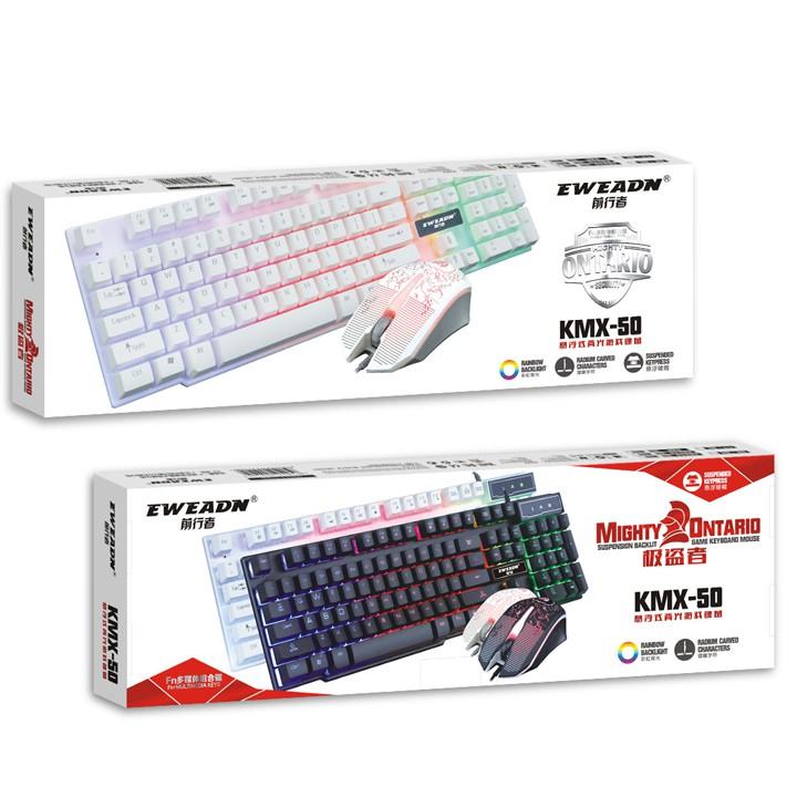 Bộ bàn phím giả cơ và chuột chuyên game Eweadn KMX-50 Led 7 màu (Đen)- JL ( Hàng nhập khẩu )