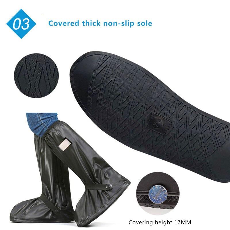 High Tube Thicking Waterproof Shoes Boots Cover Waterproof Reusable Motorcycle Cycling Bike Boot Rain Shoes Cover for Men Women