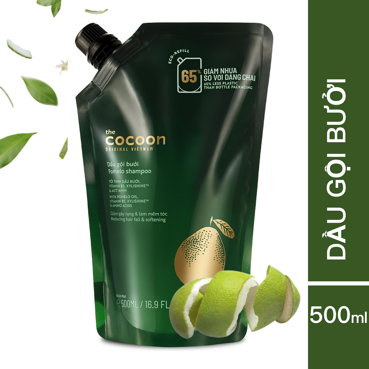 Túi Refill - Dầu gội bưởi Cocoon giúp giảm gãy rụng và làm mềm tóc 500ml