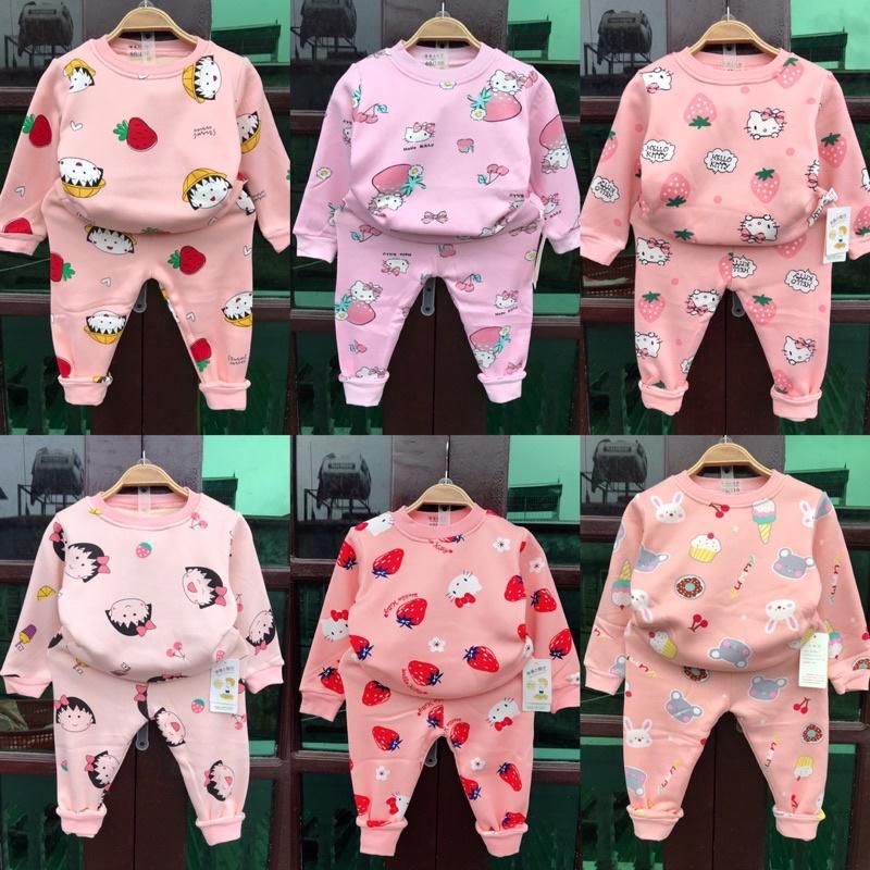 Bộ nỉ lót lông vàng hàng quảng châu cho bé trai bé gái từ 7-15kg