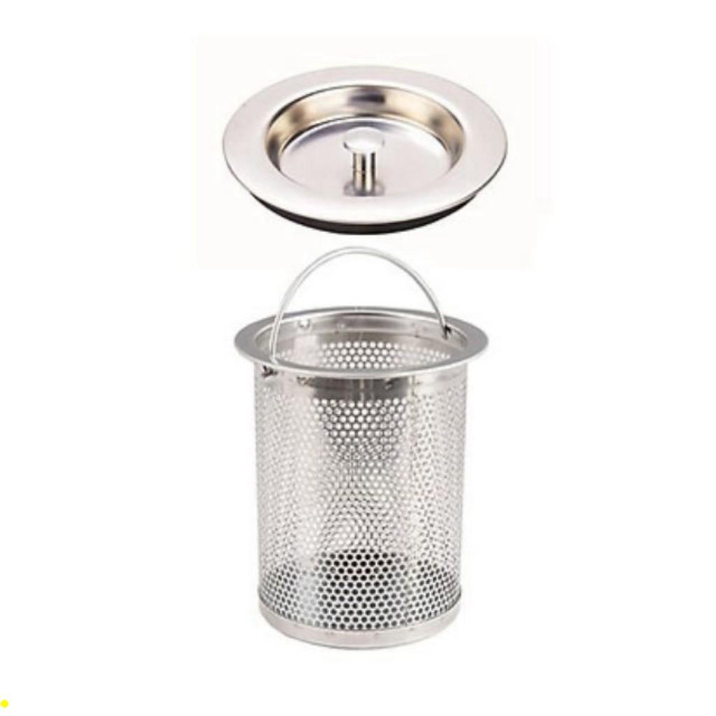 Bộ Giỏ Lọc Rác + Nắp Đậy Bồn Rửa Chén Bằng Inox