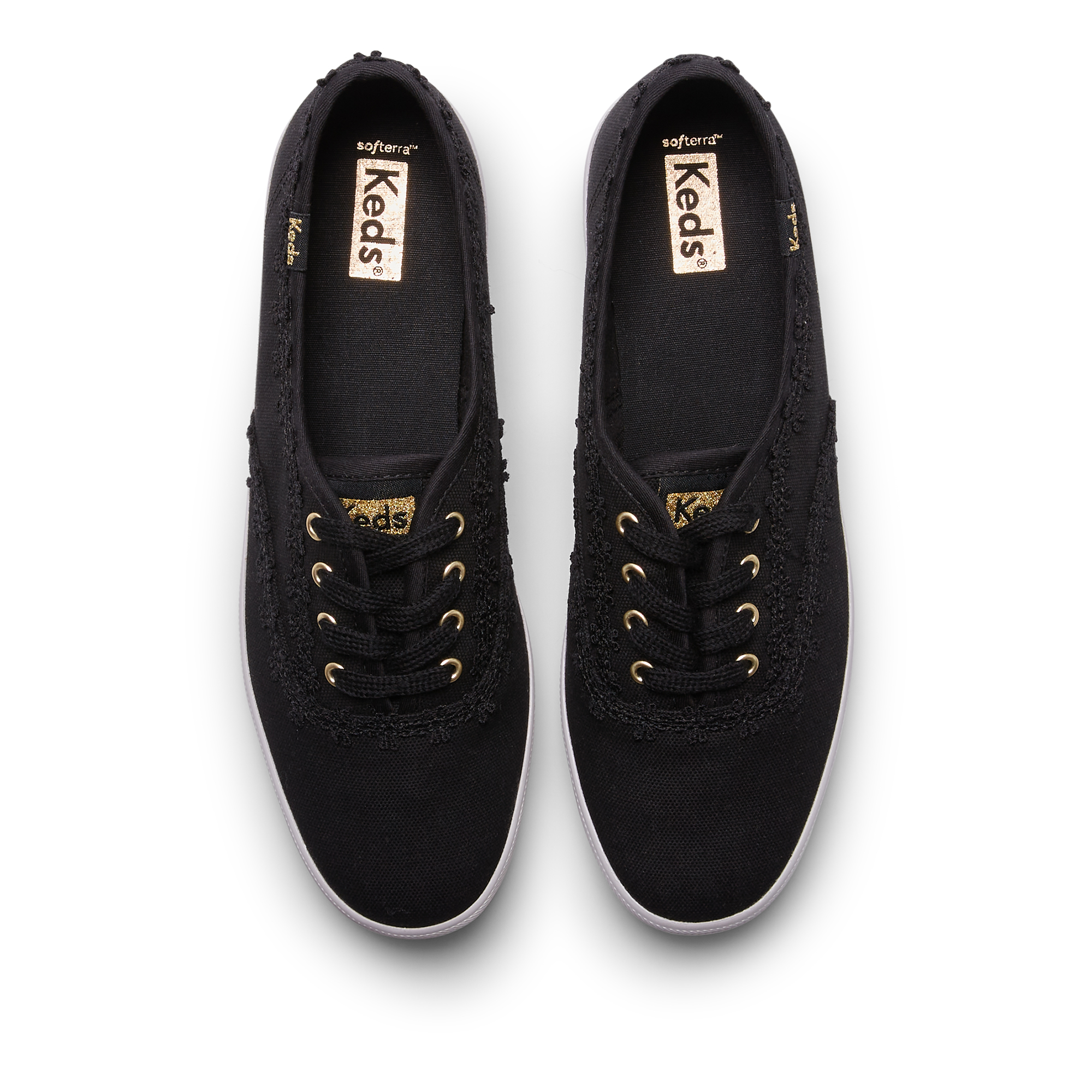 Giày Keds Nữ- Champion Crochet Trim Black- KD066668