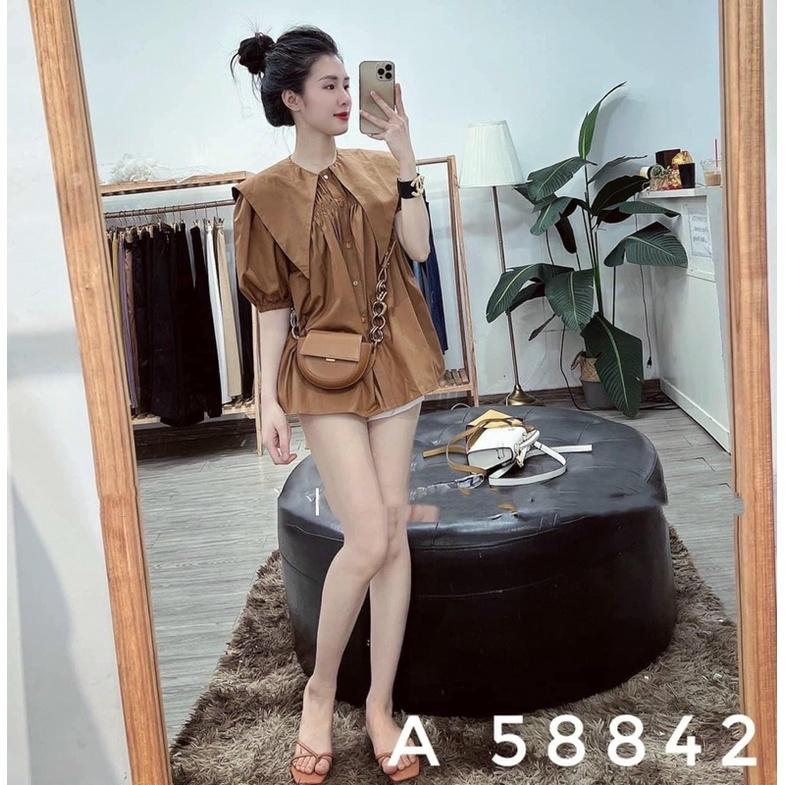 Áo Sơmi Thô Cổ Nhọn 5 Màu Siêu Xinh Có Ảnh Thật Kèm Video
