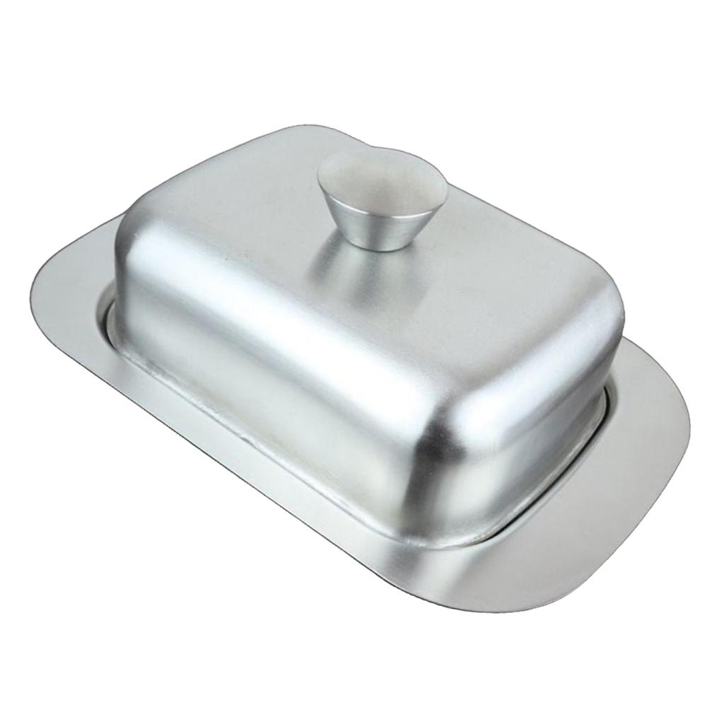 Stainless Steel Covered Butter Dish, Butter Serving Tray With Lid, Food Storage Container & Organizer Bins For Party Countertop