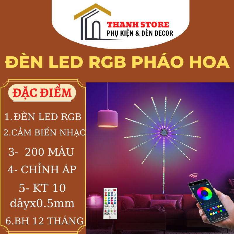 Đèn led chạy màu hình cánh hoa chỉnh APP trang trí trong nhà lễ tết noel sẵn hàng.