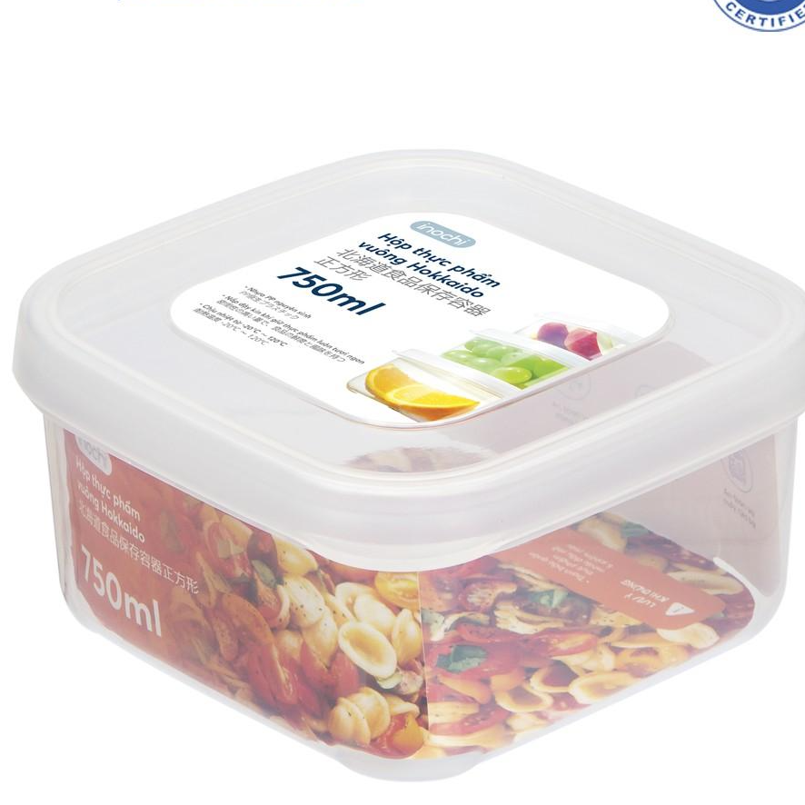 Hộp Nhựa Đựng Thực Phẩm vuông Thức Ăn Hokkaido INOCHI Nhựa Cao Cấp Trong Suốt Bền Chịu Nhiệt Cao 750-1500-2500