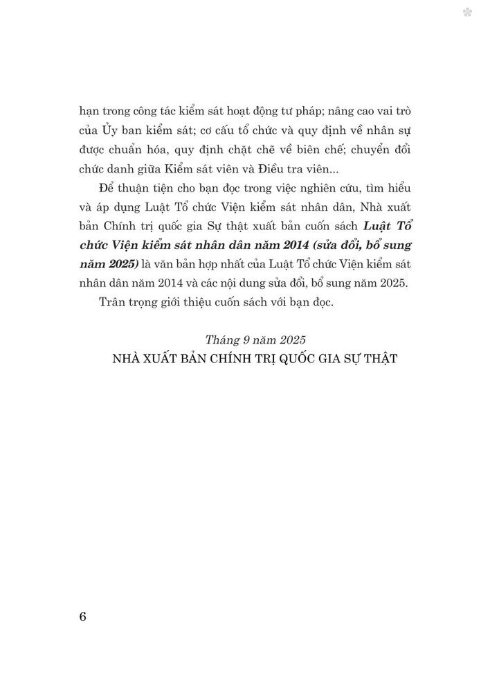 Luật Tổ chức Viện kiểm sát nhân dân năm 2014 (sđ, bs năm 2025)