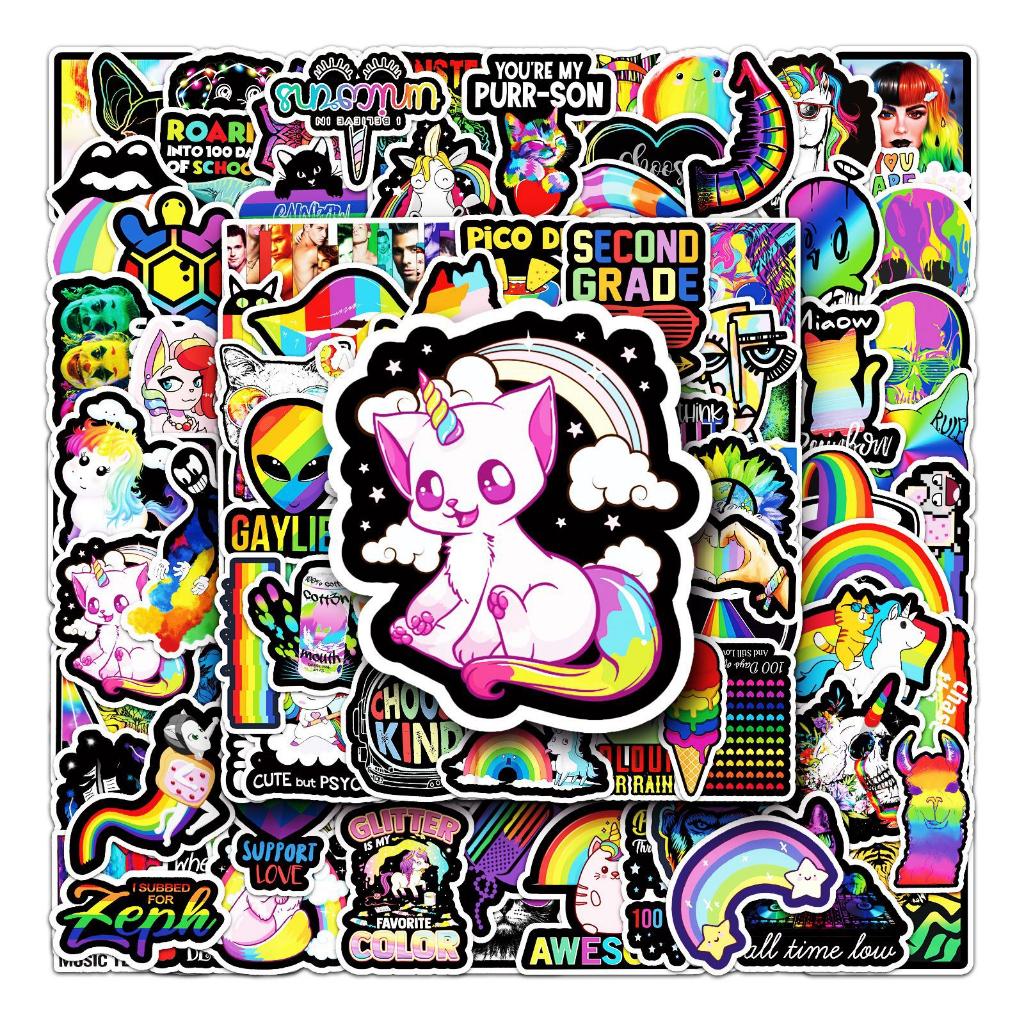 Sticker CẦU VÔNG LGBT hoạt hình cute trang trí mũ bảo hiểm,guitar,ukulele,điện thoại,sổ tay,laptop-mẫu S116