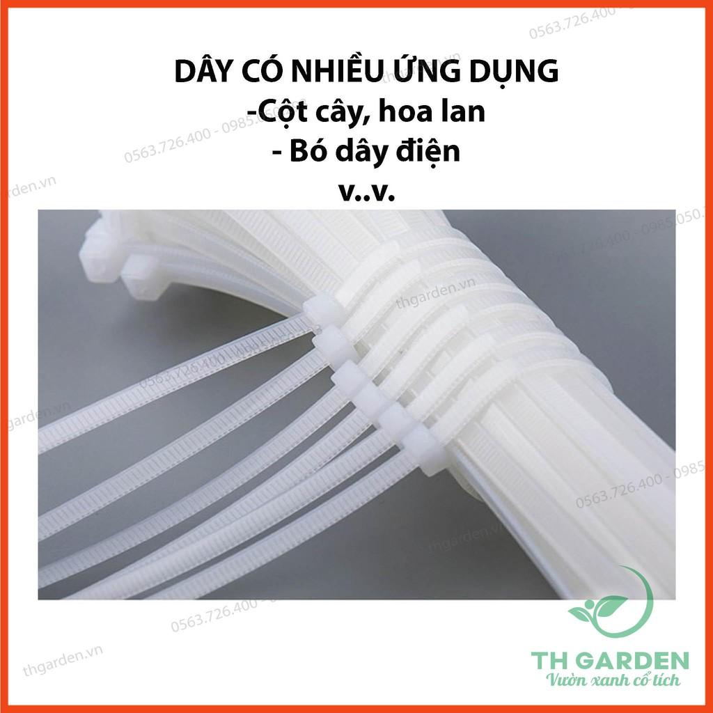 100 Dây Rút Nhựa, Lạt Thít Nhựa TH Garden - Dây Thít Dài 20cm - Lạt Nhựa Dẻo Dai Siêu Chắc, Siêu Bền - Dây Buộc Đồ Rất Chắc Chắn