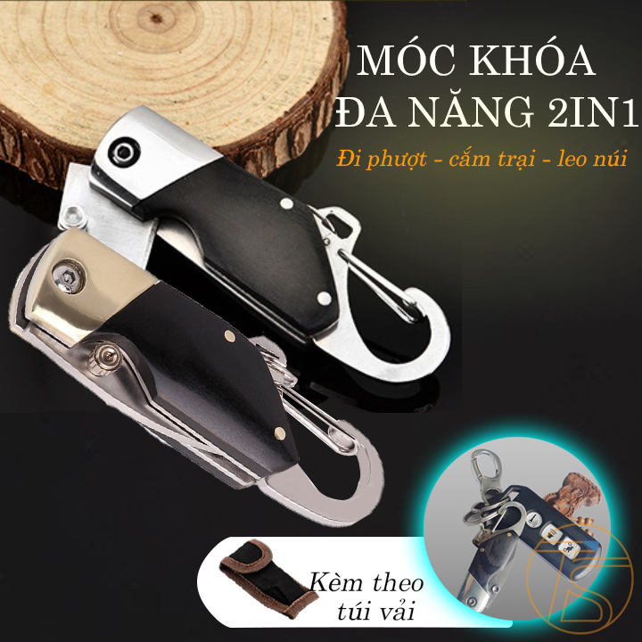 Móc Chìa Khóa Gấp Gọn TS20 Đa Năng 2in1 Dùng Đi Phượt, Cắm Trại, Du Lịch