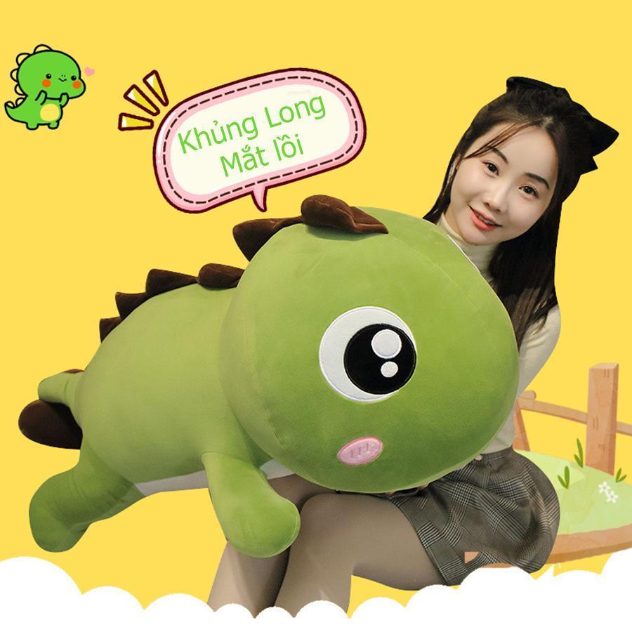 Gấu Bông Khủng Long Mắt Lồi To Khổng Lồ Thú Nhồi Bông Khủng Long Siêu Êm 65cm -1m8 Misu.vn