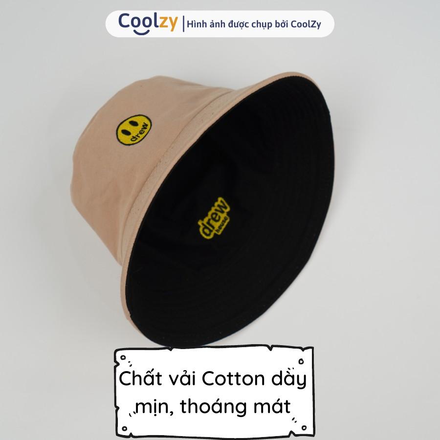 Mũ bucket 2 mặt ️ Nón tai bèo vành tròn thêu hình DREW thời trang form unisex nam nữ N35
