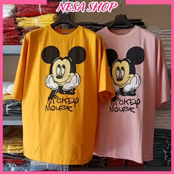 Áo thun nam nữ form rộng, Áo phông tay lỡ, chất liệu thun cotton co giãn, áo unisex hình Chuột Mickey NeSa Shop