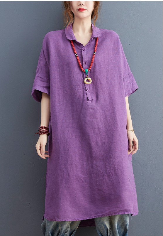 Đầm sơ mi nữ form suông, thiết kế đuôi tôm điệu đà, nhẹ nhàng, phong cách Hàn quốc Da208