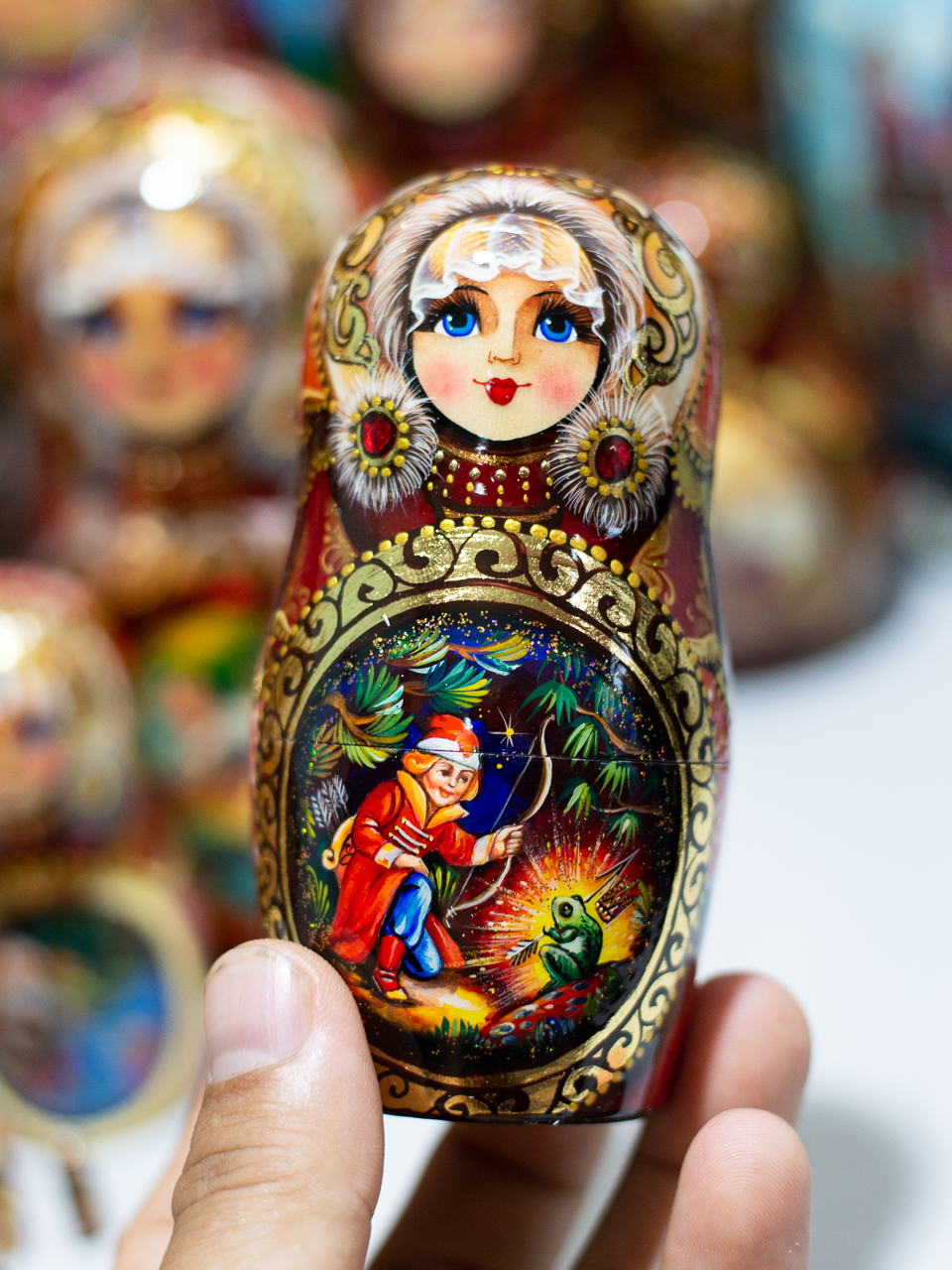 BỘ BÚP BÊ NGA MATRYOSHKA 10 LỚP CAO 26CM HOA VĂN "CHUYỆN CỔ TÍCH PUSHKIN" CỰC ĐẸP VÀ SANG TRỌNG