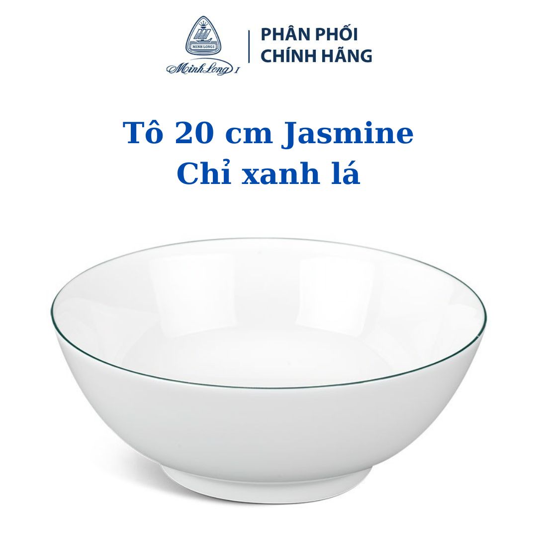 Tô 20 cm - Jasmine - Chỉ xanh lá - Gốm sứ cao cấp Minh Long 1