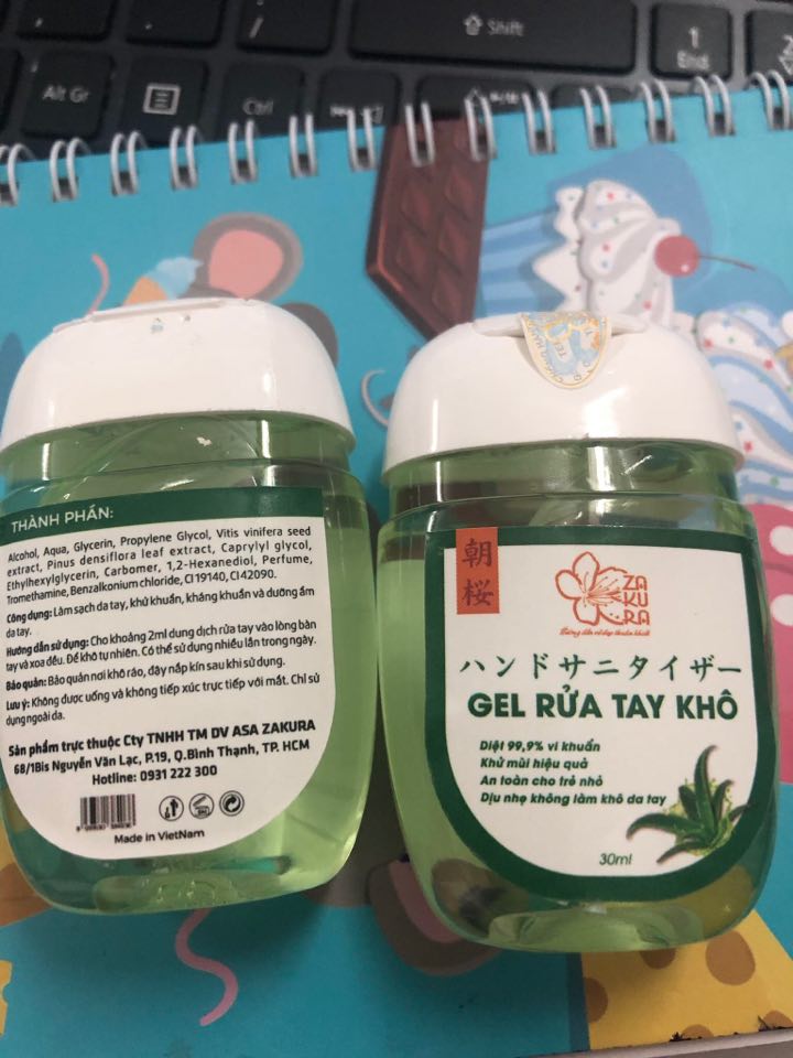 gel rửa tay khô asa zakura 60ml