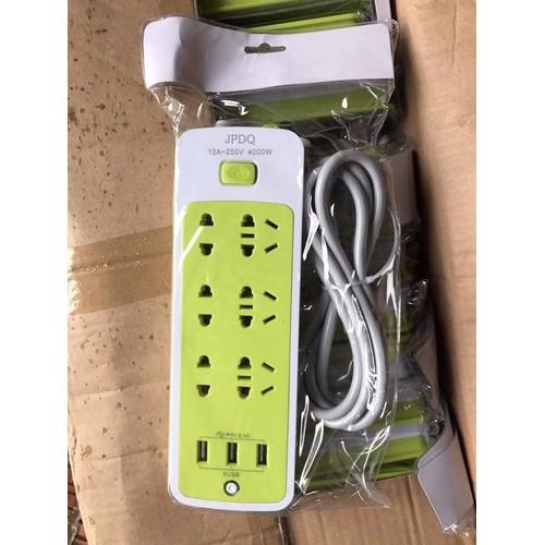 Ổ điện xanh Lá 3 cổng USB loại XỊN