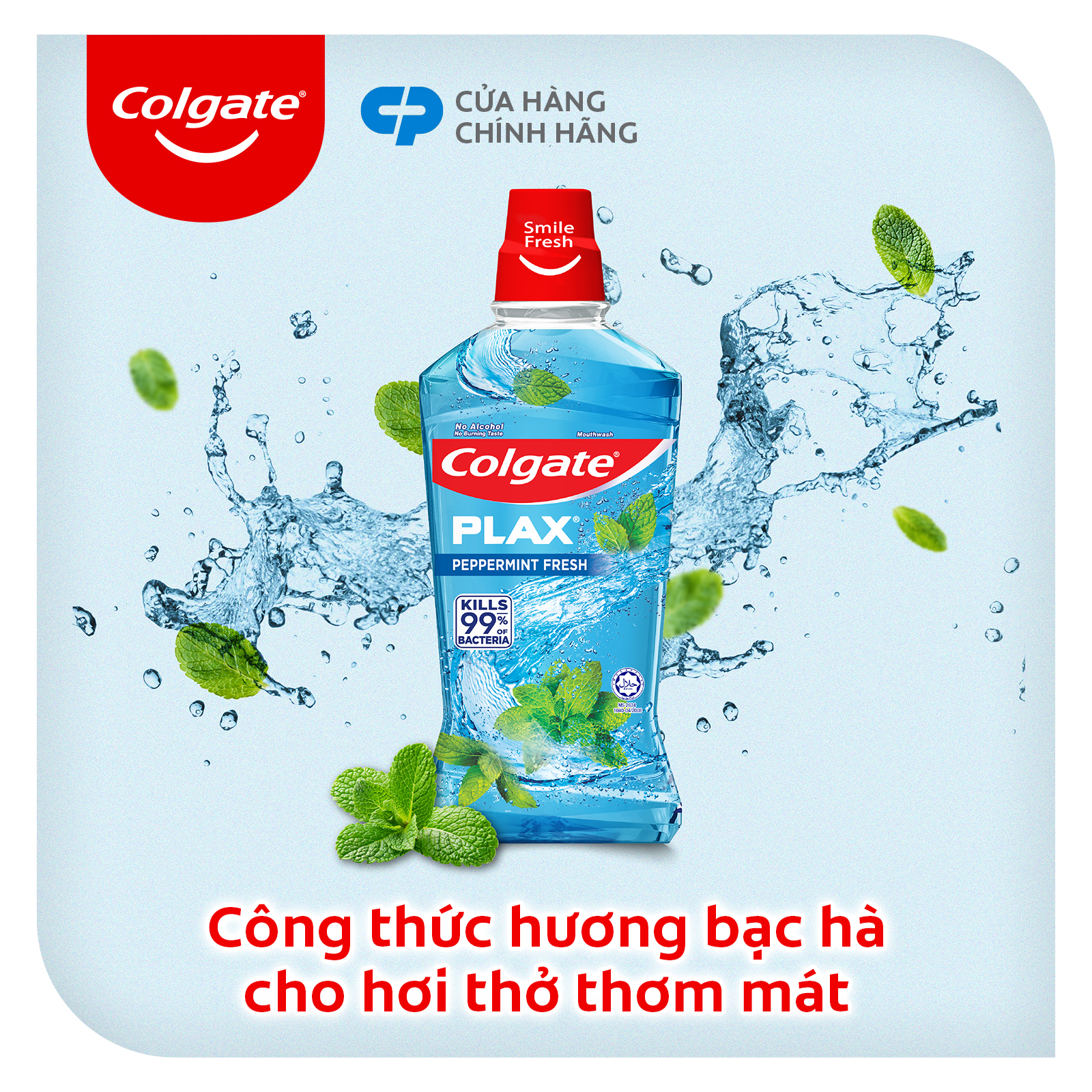 Bộ đôi nước súc miệng Colgate diệt 99% vi khuẩn Plax bạc hà 500ml/chai