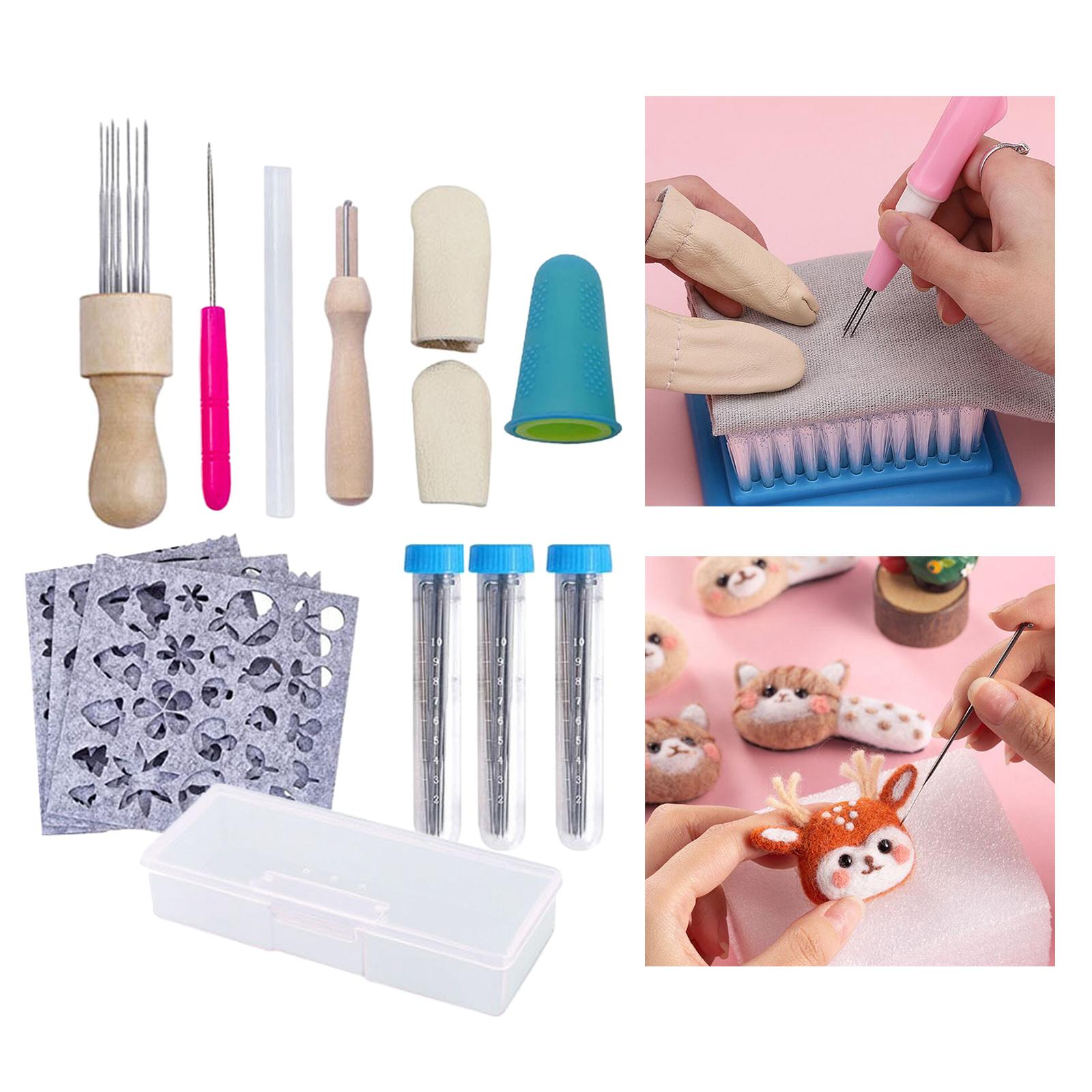 52pcs Needle Felting Kit with Felting Needles Beginner DIY Wool Projects