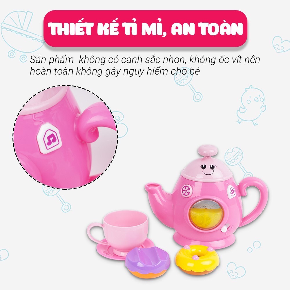 Đồ chơi nấu ăn cho bé Bộ tiệc trà vui nhộn có nhạc Winfun 0754: giúp phát triển tư duy logic, sáng tạo và ngôn ngữ