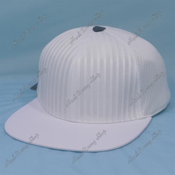 Mũ Nón Snapback thời thượng nón hiphop vá sọc lưới cao cấp phong cách phù hợp với mọi lứa tuổi - Trắng