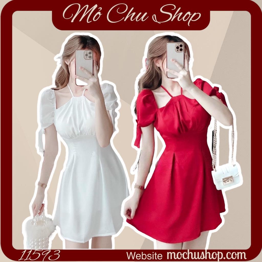 ĐẦM XÒE CỔ YẾM KHOÉT VAI TAY PHỒNG 11593