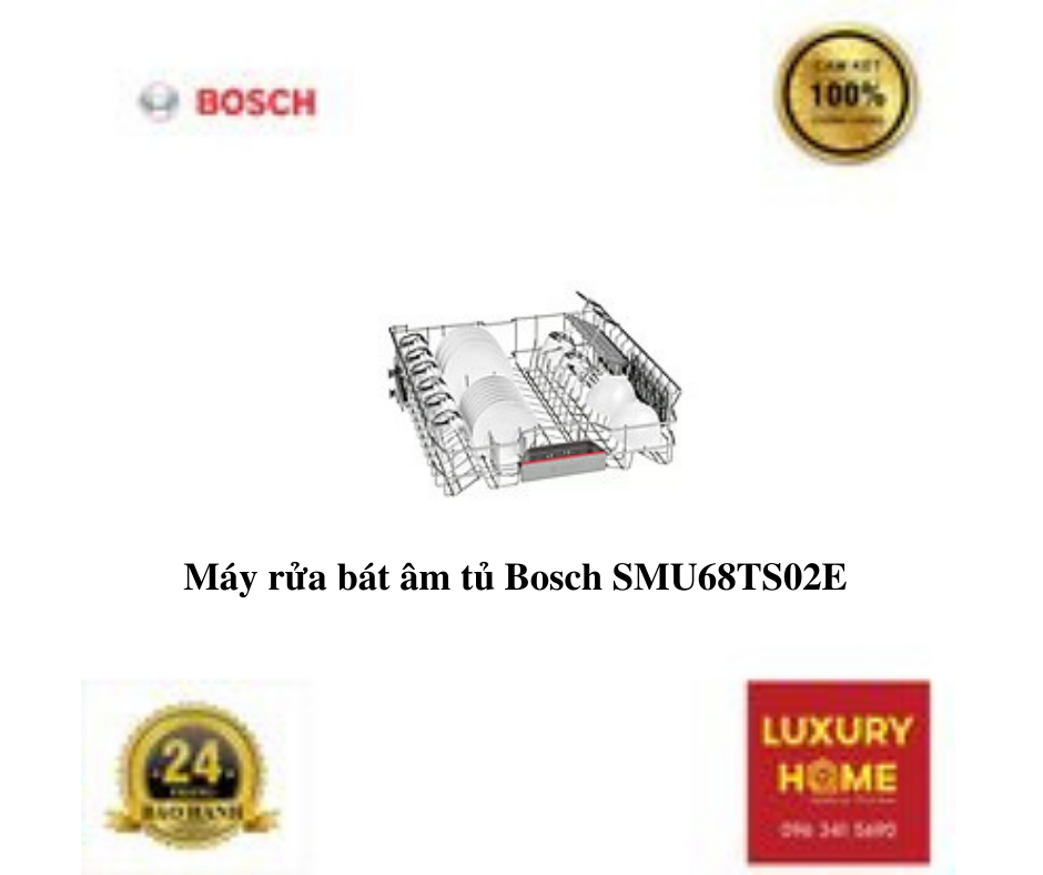 Máy rửa bát âm tủ Bosch SMU68TS02E-Hàng chính hãng