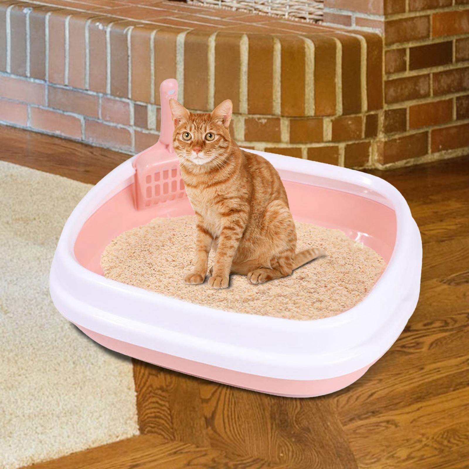 Cat Litter Box Kitten Toilet Pet Litter Tray Bedpan Cat Litter Container