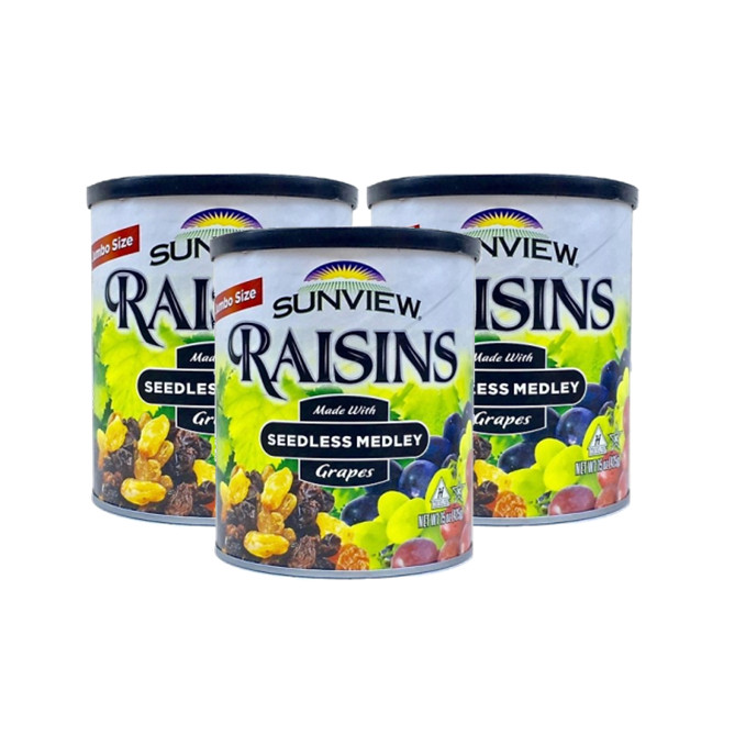 Combo 3 Hộp Nho Khô Mỹ KhôngHạt Sunview Raisins 425g (Nho Thập Cẩm)