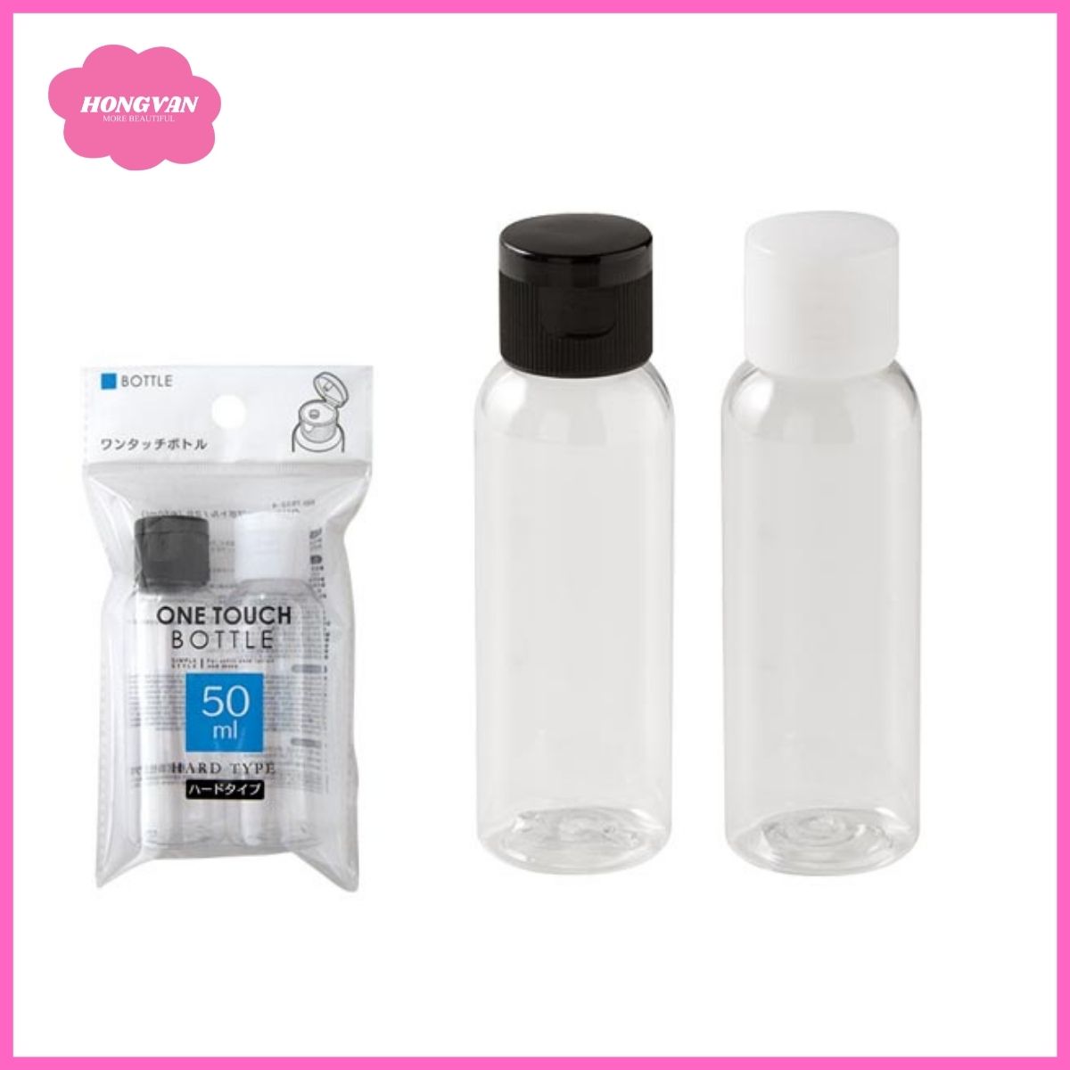 Combo 4 lọ chiết mỹ phẩm 50ml dùng mang đi du dịch tiện lợi an toàn tặng 2 zipper